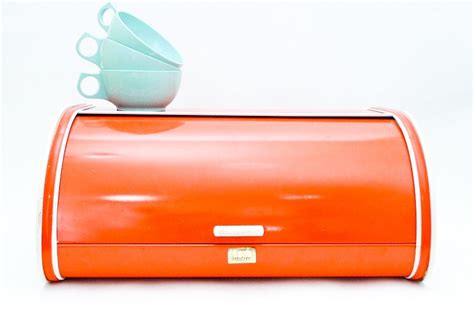 orange metal bread box|Amazon.com: OKAY ORANGE Pastry Display Case, Bread Box .